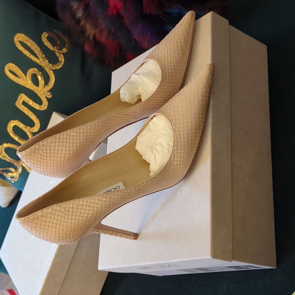 Jimmy choo 41 nude pearl nib